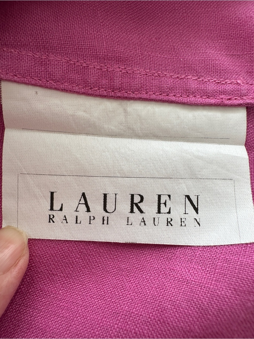Lauren Ralph Lauren Pink Utility Button-Up Shirt, Roll Tab Sleeves, π― Linen - Picture 13 of 13